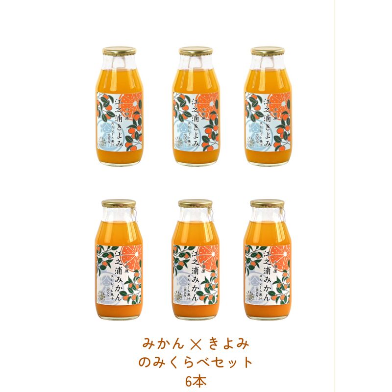 【ふるさと納税】みかんジュースのみくらべセット 小田原産江之浦うんしゅうみかん＆きよみ100％ストレートジュース180ml各3本合計6本セット | みかんジュース 神奈川県 小田原市