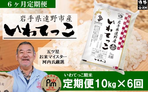 【 定期便 6回 】【 五つ星 お米マイスターProf. 厳選 】遠野産 新米 いわてっこ 10kg 【 コメマルシェ 河判 】 米 お米 おこめ 白米 精米 ふっくら ツヤツヤ SDGs 岩手県 遠