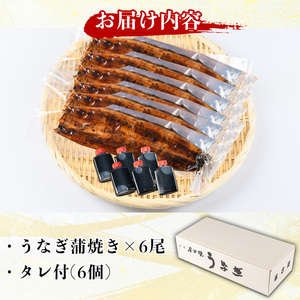 国産！うなぎ蒲焼き(6尾・タレ付き) 国産 九州産 鹿児島県 宮崎県 鰻 ウナギ unagi うな重 うな丼 ひつまぶし うなじゅう 蒲焼 かばやき 白焼 しらやき 無頭 魚 魚介類 土用 丑の日 タ