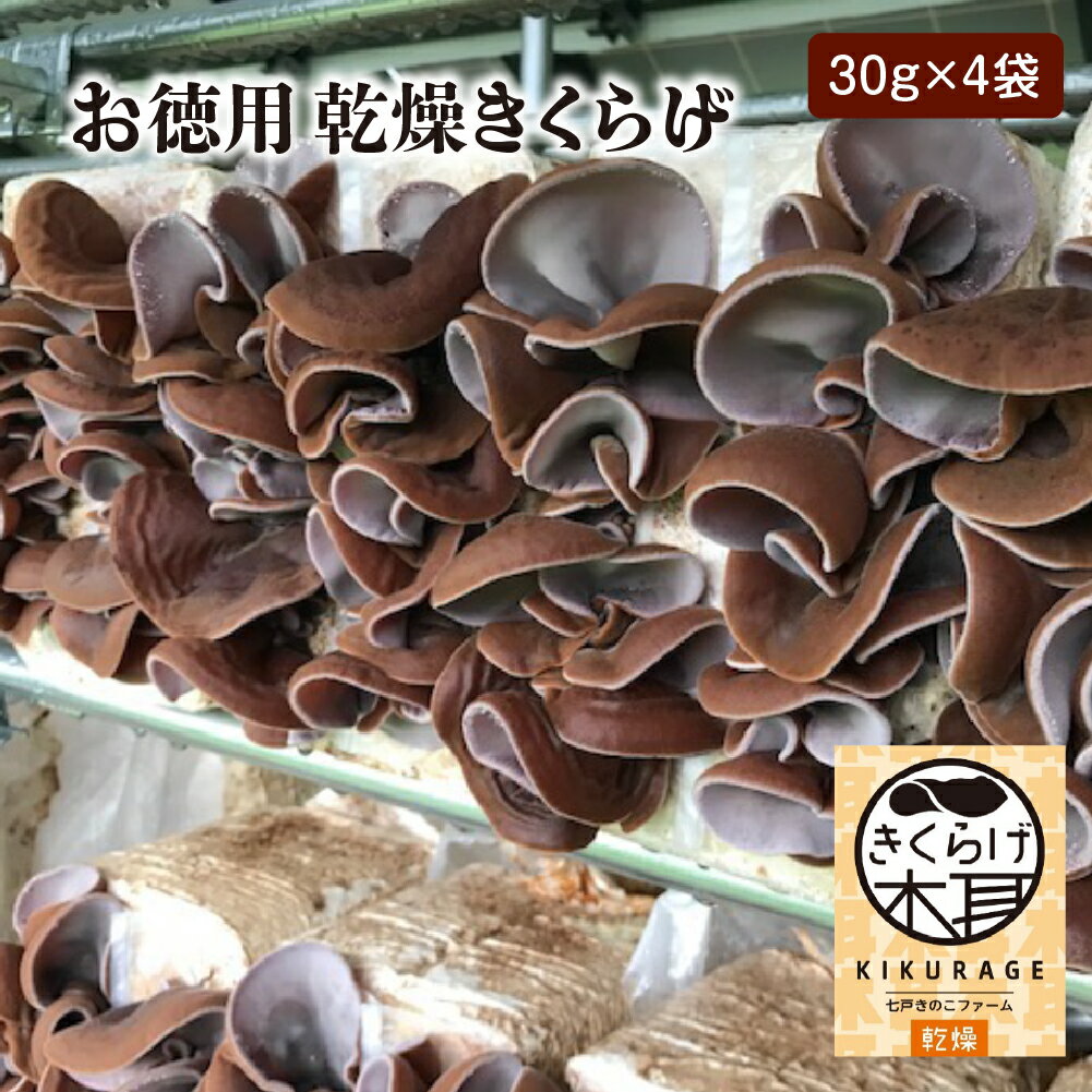 【ふるさと納税】乾燥きくらげ（30g）×4袋 きのこ キクラゲ 木耳 食品 おかず 野菜 青森県 七戸町　【02402-0427】