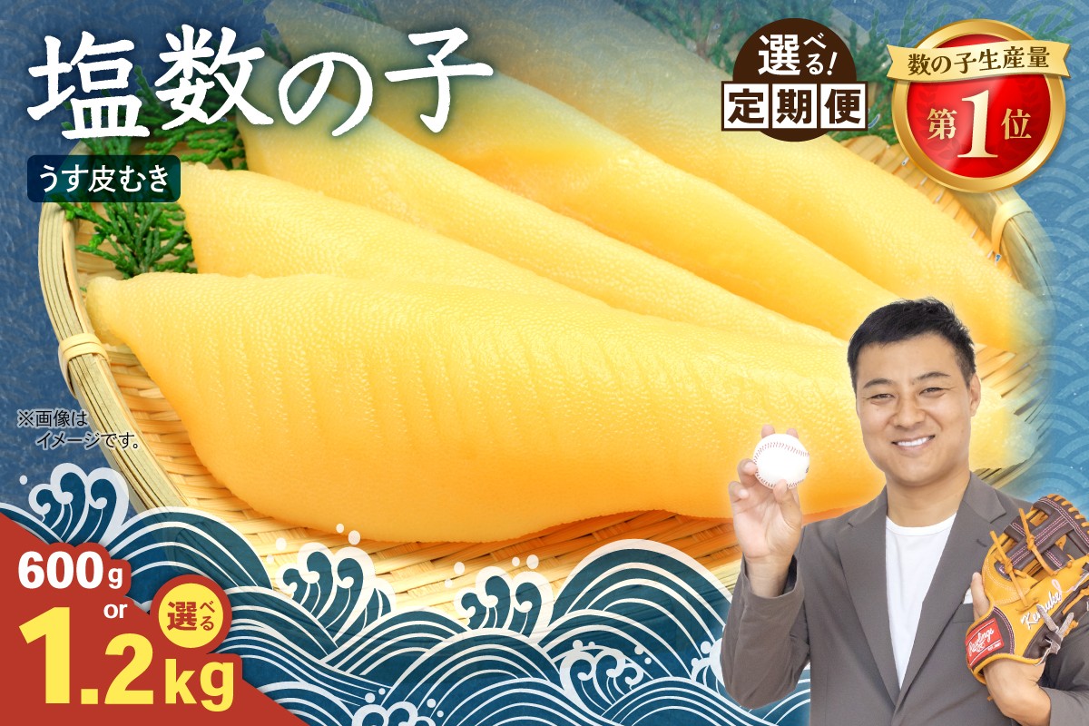
                  【選べる量・選べる回数】塩数の子【うす皮むき】600g～ 1本物（大サイズ）ポリポリ食感がクセになる！ 人気 魚卵 高級 ごはんのお供 惣菜 おかず 珍味 海鮮 海産物 魚介 魚介類 おつまみ つまみ 本チャン かずのこ カズノコ 株式会社やまか 皮むき おせち 定期便 R001-018-O
                