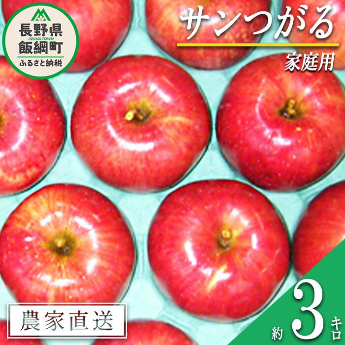 【ふるさと納税】 りんご サンつがる 家庭用 3kg ヤマウラ農園 沖縄県への配送不可 令和7年度収穫分 長野県 飯綱町 〔 信州 果物 フルーツ リンゴ 林檎 長野 12000円 予約 農家直送 〕発送時期：2025年9月上旬〜2025年9月中旬 {**}