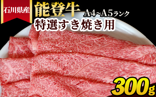 石川県産 能登牛（A4～A5）特選すき焼き用 300g ※2025年1月以降に順次発送予定
