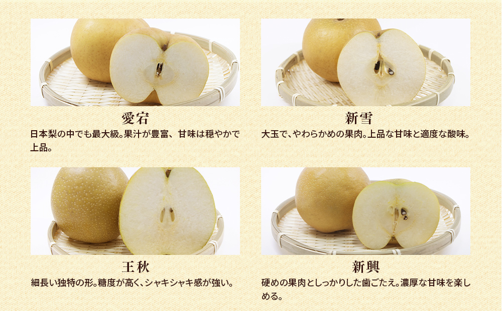 【先行予約】小林果樹園の梨 食べ比べ5～8玉 約3kg | 梨 なし 和梨 豊水 新高 あきづき 愛宕 にっこり 新雪 王秋 新興 果物 フルーツ くだもの 食べ比べ 新鮮 朝どり エコファーマー 茨