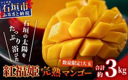 【2026年発送 先行予約】【数量限定】「紅福姫ブランド」石垣島のマンゴー 約3kg 【沖縄県 石垣市 産地直送 旬 石垣島産 マンゴー 完熟マンゴー アーウィン種マンゴー】OT-06