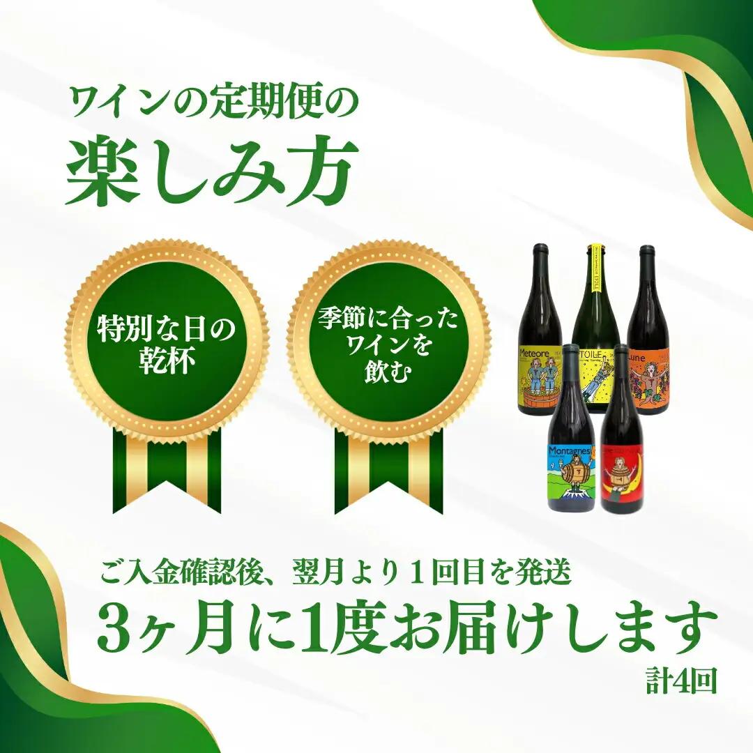 【定期便 4回】ワイン 計5種 季節ごとにお届け｜ ワイン