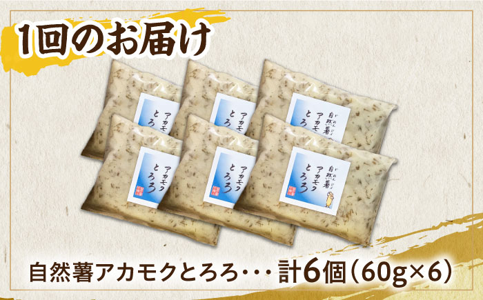 【全3回定期便】磯の風味が香るふわふわとろろ! 那珂川産 博多自然薯 アカモク とろろ 60g×6個＜自然薯王国＞那珂川市 [GAH018]