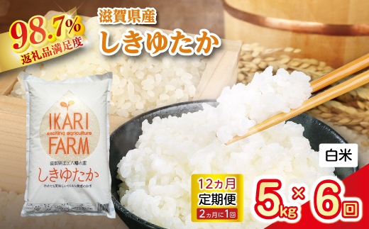 【新米】令和8年産　すっごいもちもち「しきゆたか」白米定期便　12カ月で5kgを6回お届け（2カ月に1回）【C012W2】（滋賀県　近江八幡市）