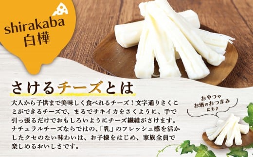 【ニセコチーズ工房】 さけるチーズ 二世古 白樺【shirakaba】プレーン 100g×3個
