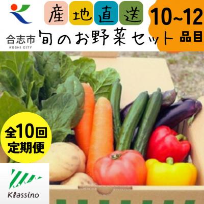 ふるさと納税 合志市 【発送月固定定期便】熊本県合志市の旬のお野菜セット10〜12品目全10回
