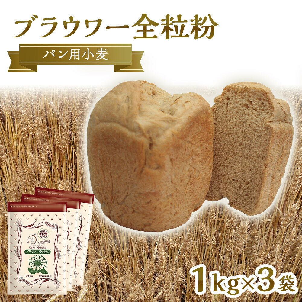 【ふるさと納税】パン用の小麦全粒粉「ブラウワー全粒粉」1kg×3袋