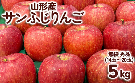 サンふじりんご 無袋 秀品5kg(14玉～20玉)【令和8年産先行予約】FS25-761
