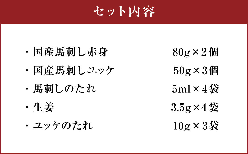 フジチク 国産 馬刺し と ユッケ の セット 合計約310g