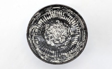 【瀬戸焼】三島印花高台鉢 【山長陶苑】 / 鉢 食器 和食器 / 瀬戸市[BBBH059]