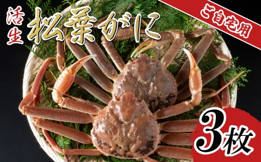 【活生】ご自宅用松葉ガニ 3枚 2026年11月～順次発送予定｜鳥取 日本海 松葉がに 松葉蟹 かに ズワイガニ【22056】