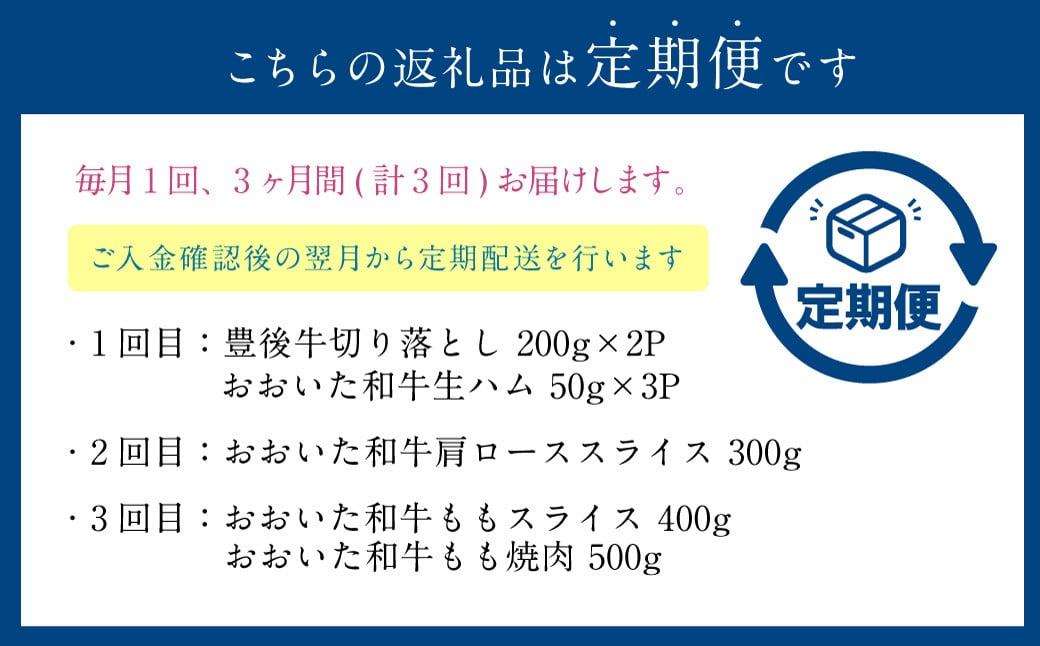 【3ヶ月定期便】黒毛和牛 おおいた和牛＆豊後牛