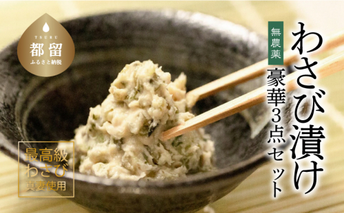 【無農薬】わさび漬け３点セット　無農薬　わさび　ワサビ　山葵