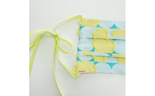 07-9【ＰＯＬＳ】播州織　洗えるマスク　TSUKIレモン