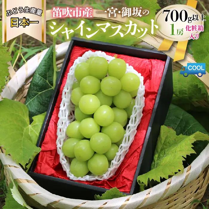 【2026年発送★先行予約】山梨県産 大房 シャインマスカット1房（700g以上） 180-001