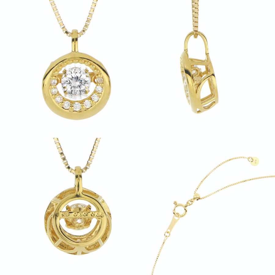 ＜Crossfor＞ダンシングストーン/１８金ダイヤモンドラブリングスペンダント　＊ダイヤモンド0.3ct（鑑定書付き）PD-0014