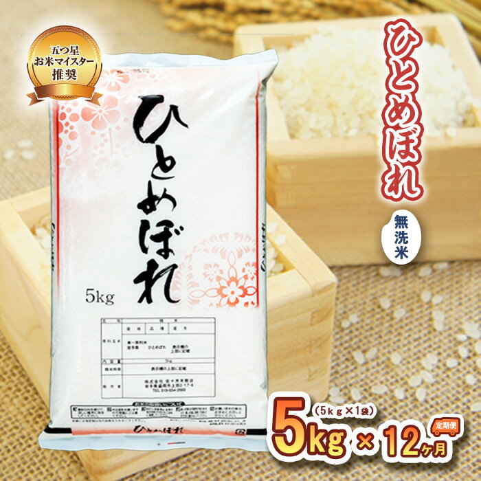 【ふるさと納税】米 定期便 12ヶ月 ひとめぼれ 無洗米 5kg お米 精米 白米 こめ コメ おこめ ごはん お米マイスター 推奨 ブランド米 常温 国産 岩手県 岩手 盛岡市産 定期 お楽しみ 12回
