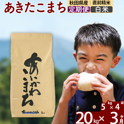 ※令和7年産※《定期便3ヶ月》秋田県産 あきたこまち 20kg【白米】(5kg小分け袋) 2025年産 お届け周期調整可能 隔月に調整OK お米 藤岡農産 [藤岡農産 秋田 お米 あきたこまち 米どころ 東北 北秋田市 定期便 毎月お届け]