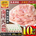 【ふるさと納税】《毎月数量限定》南国元気鶏モモ肉(400g×25パック・計10kg)鶏肉 鳥肉 とり肉 もも肉 モモ肉 南国元気鶏 国産 九州産 急速冷凍【マルイ食品】