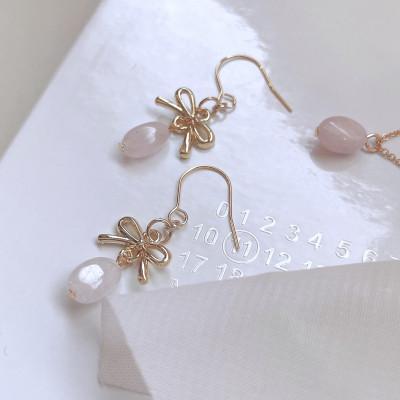 ふるさと納税 長岡京市 Agaroハンドメイド誕生石のピアス&ネックレス(モルガナイト) おまかせデザイン2点SET |  | 01