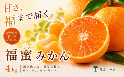 【いま注目されています】 濃密な甘さ 【 福蜜 みかん 】 4kg 愛媛県産 【2026年11月上旬頃から順次発送】 | 温州みかん ミカン mikan みかん 蜜柑 訳ありフルーツ 柑橘 果物 おすすめ お勧め お取り寄せ ギフト 愛媛県 松山市