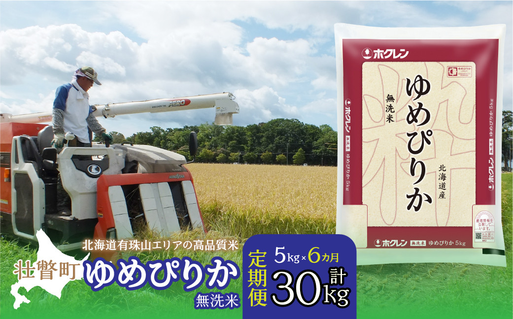 
            【令和7年産 6ヶ月定期配送】（無洗米5kg）ホクレンゆめぴりか 【 ふるさと納税 人気 おすすめ ランキング 北海道産 壮瞥 定期便 無洗米 米 白米 ゆめぴりか 甘い おにぎり おむすび こめ 贈り物 贈物 贈答 ギフト 大容量 詰合せ セット 北海道 壮瞥町 送料無料 】 SBTD060
          