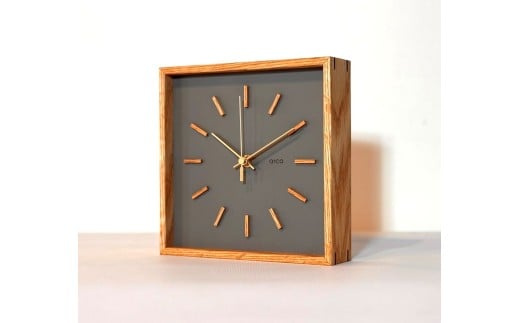 【グレー】arca_WAKU 電波時計 [秒針：アルミ製・真鍮色]／ CHAANY チャーニー 掛時計 置時計 電波時計 天然木 木製 お祝い プレゼント ギフト おしゃれ シンプル 日本製 おすすめ時計 おすすめ掛時計 おすすめ置時計 おすすめ 信州 長野県 諏訪市 諏訪 【85-04G】