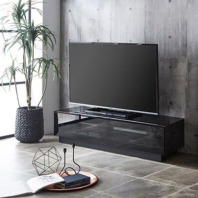 ふるさと納税 大川市 テレビ台 ルーチェ ガラスタイプ【サイズ:幅150-200cm、カラー:ブラック】