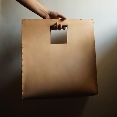 ふるさと納税 智頭町 四角鞄 牛ヌメ革