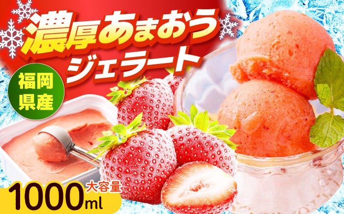 【採れたて】【2026年4月以降発送】先行予約！福岡産 濃厚 あまおう ジェラート 1000ml 《築上町》【南国フルーツ株式会社】アイス スイーツ イチゴ 苺 いちご[ABET005]