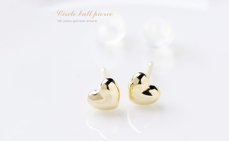 K18　ハート型ピアス　4ミリ　110959 SWAE005