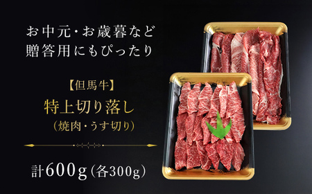 【但馬牛】特上切り落し（焼肉・うす切り）計600gセット AS1CA21