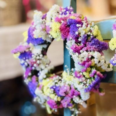 ふるさと納税 ひたちなか市 「ロスフラワー」を使用した季節の花のリース　サステナブルな花のある暮らし