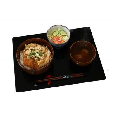 ふるさと納税 海南市 長角膳【38cm】リバーシブル ランチョンマット 黒塗・裏朱塗　1枚 |  | 01