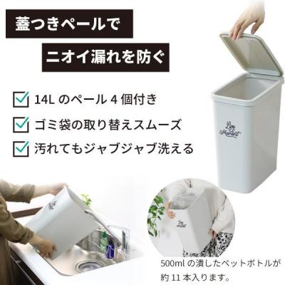 ふるさと納税 三条市 薄型スチールダストボックス 4分別 (ダンパー付)ホワイト [川口工器]【100S009】 |  | 02