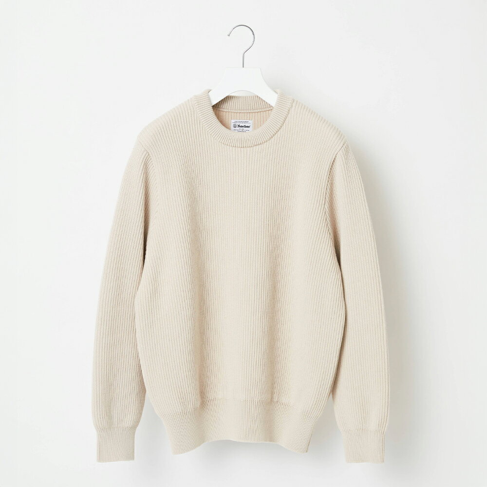 【ふるさと納税】≪順次発送≫【Yonetomi】EX FINE WOOL RIB KNIT PULLOVER ECRU エクリュ ニットプルオーバー 服 洋服 ユニセックス メンズ レディース ブランド 山形県 山辺町 送料無料 yt-epxxe-sn ※沖縄・離島への配送不可