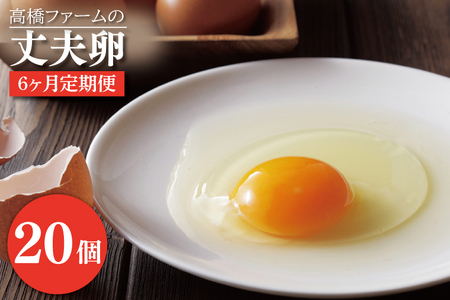 平飼いたまご 定期便 20個 年6回 高橋ファームの丈夫卵 もみじ AQ009