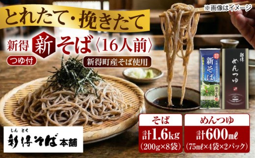 【2026年10月以降順次発送】 令和8年産 新得新そば 16人前（つゆ付） | 新得物産株式会社 [BNBE016]
