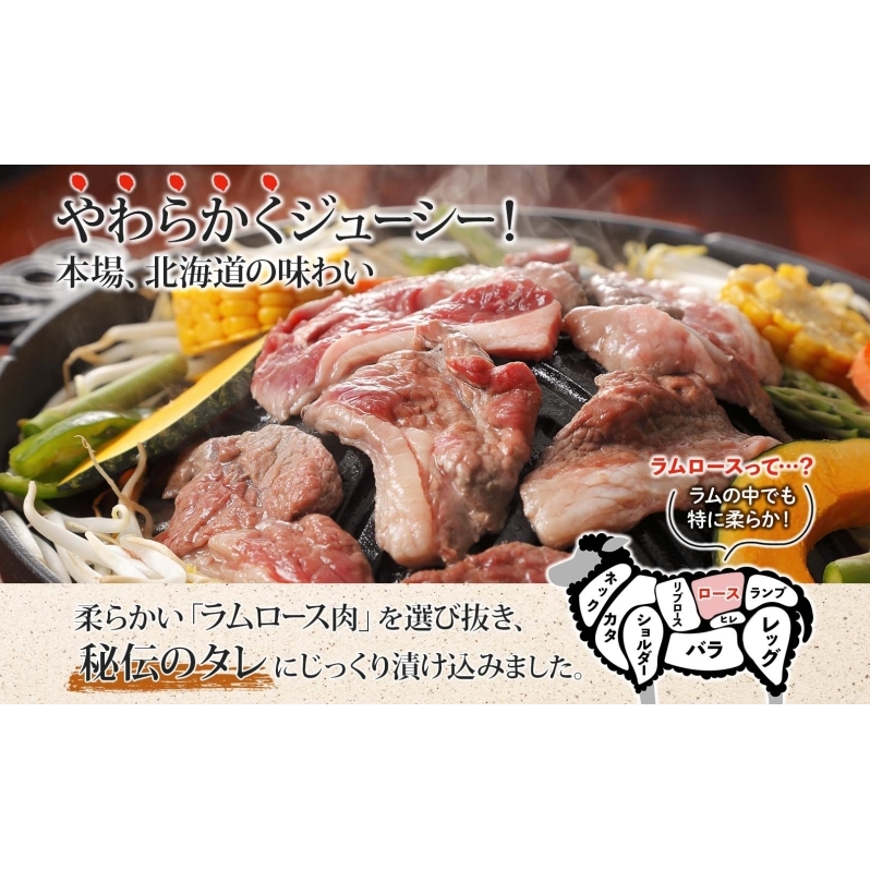 北海道 ゆきだるま ジンギスカン 200g×5袋 計1kg ラム 羊肉 ラムロース お肉 自家製 特製たれ たれ タレ 小分け 北の百貨 しりべしや 送料無料 北海道 倶知安町 ラム肉 ラムジンギスカ