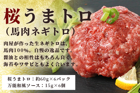 馬刺し ユッケ ・ 桜うまトロ 12食 セット 合計約660g 【 熊本 国産 ユッケ 冷凍 馬肉 安心 安全 新鮮 SQF タレ付き 桜うまトロ 菅乃屋 】 031-0498