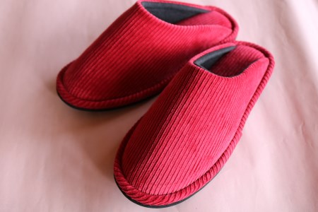 スリッパ コールテンソフトスリッパ 赤 L 軽い 河内スリッパ