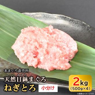 まぐろ ねぎとろ 2kg（500g×4パック） 小分け 冷凍 2キロ 天然 目鉢（メバチ） マグロ まぐろ 鮪 メバチマグロ たたき ネギトロ 海鮮 魚介 魚 ごちそう 家族 ディナー