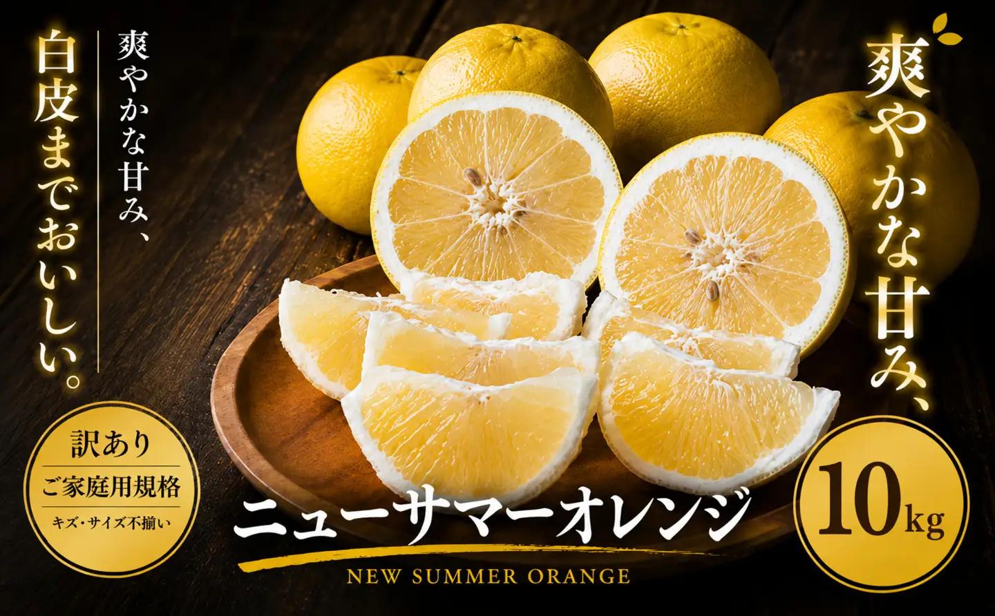 ＜訳あり 愛媛県産ニューサマーオレンジ 合計約10kg＞『2027年4月中旬～5月下旬迄に順次出荷予定』 日向夏 小夏 甘い ご家庭用 果汁 果物 くだもの フルーツ みかん オレンジ 柑橘 人気柑橘 特産品 株式会社OSN 愛媛県 西予市【常温】OOS0012