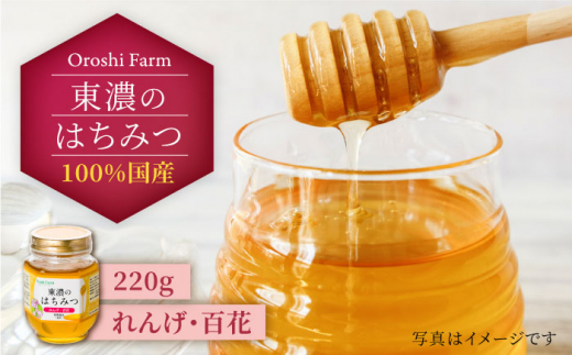 
100％国産岐阜の豊かな自然で取れた東濃のはちみつ 220g（れんげ） 非加熱 天然 国産 [MAB008]
