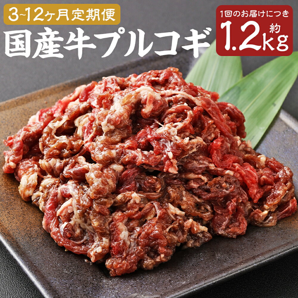 【ふるさと納税】【選べる定期便】国産牛 プルコギ 約1.2kg 3ヶ月/6ヶ月/12ヶ月 定期便 牛肉 お肉 肉 特製タレ おかず 惣菜 冷凍 長崎県産 国産 長崎県 長崎市 送料無料