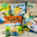 【ふるさと納税】【3ヵ月に1回お届け】JAふらの ポテトチップス 【ふらのっち】2種類 各12袋 計24袋 うすしお コンソメ のり塩 ガーリック ふらの農業協同組合(南富良野町) 菓子 スナック お菓子 ポテチ　【定期便・南富良野町】